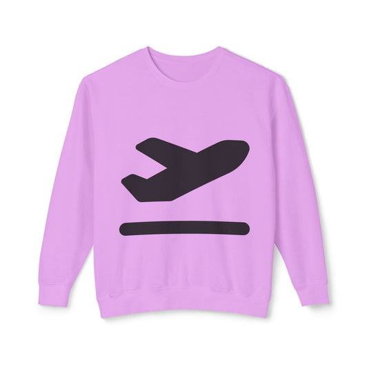 Adventure Awaits Unisex Lightweight Crewneck Sweatshirt - Airplane Design