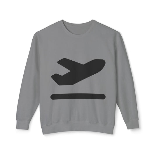 Adventure Awaits Unisex Lightweight Crewneck Sweatshirt - Airplane Design