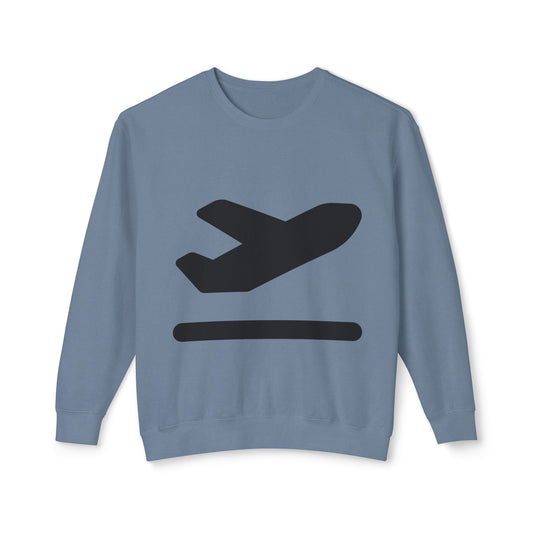 Adventure Awaits Unisex Lightweight Crewneck Sweatshirt - Airplane Design