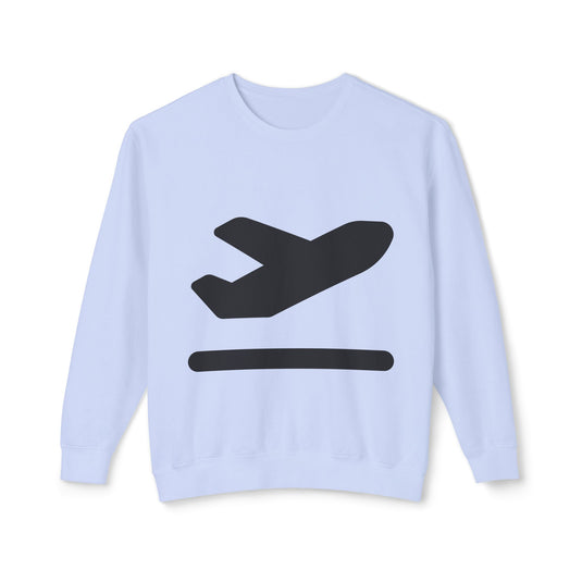 Adventure Awaits Unisex Lightweight Crewneck Sweatshirt - Airplane Design