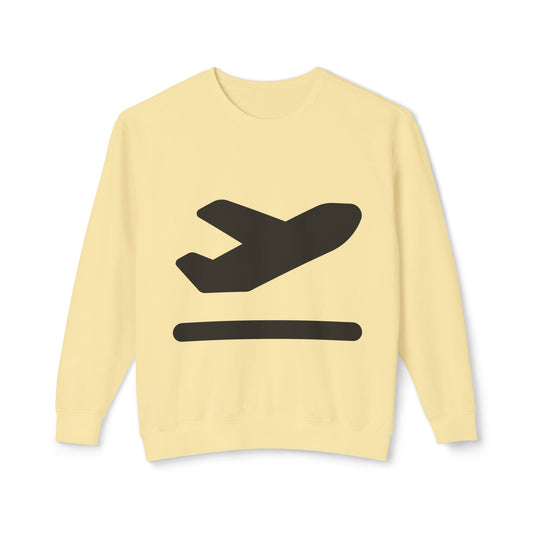 Adventure Awaits Unisex Lightweight Crewneck Sweatshirt - Airplane Design