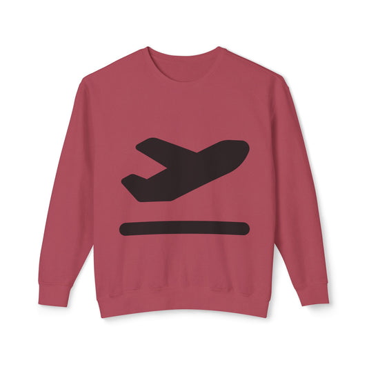 Adventure Awaits Unisex Lightweight Crewneck Sweatshirt - Airplane Design